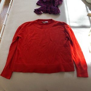 orange/red Everlane sweater